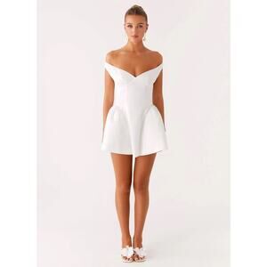 Peppermayo | Dresses | Peppermayo Exclusive Larnie Linen Mini Dress White  Strapless Corset Sz 4 Nwt | Poshmark
